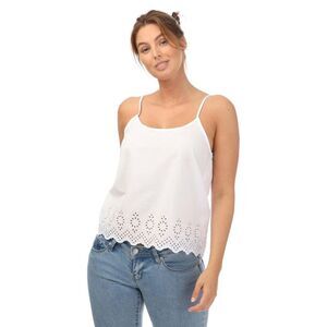 Only Womens/Ladies Lou Life Embroidered Camisole / White
